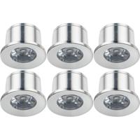LED Veranda Spot Verlichting 6 Pack - Velvalux - 1W - Natuurlijk Wit 4000K - Inbouw - Dimbaar - Rond - Mat Zilver - Aluminium - Ø31mm - thumbnail