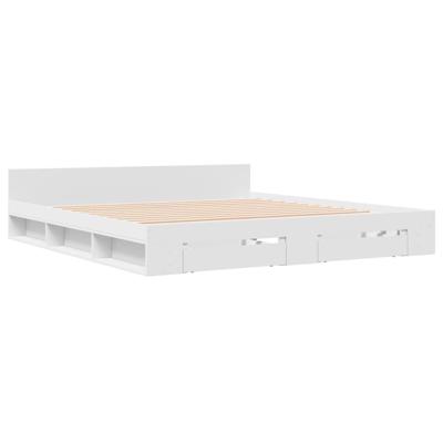Bedframe met lades bewerkt hout wit 180x200 cm