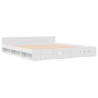 Bedframe met lades bewerkt hout wit 180x200 cm - thumbnail