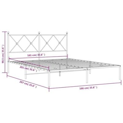 Bedframe met hoofdbord metaal zwart 160x200 cm Bedframe met hoofdbord metaal zwart 160x200 cm