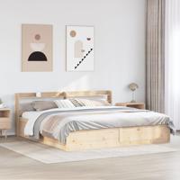 Bedframe met hoofdbord massief grenenhout 180x200 cm - thumbnail