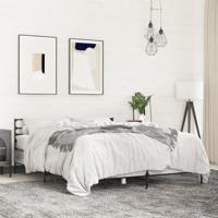 Bedframe bewerkt hout metaal grijs sonoma eiken 160x200 cm - thumbnail