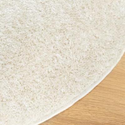 VidaXL Vloerkleed istan hoogpolig glanzend ø 100 cm crèmekleurig VidaXL Vloerkleed istan hoogpolig glanzend ø 100 cm crèmekleurig