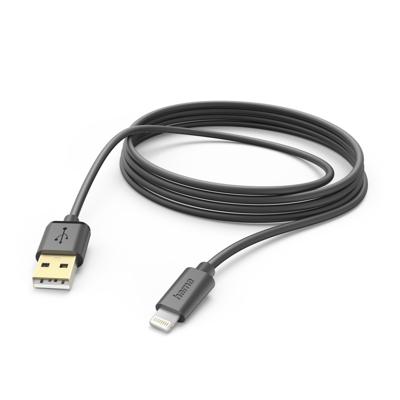 Hama 00201582 USB-laadkabel USB 2.0 Apple Lightning stekker, USB-A stekker 3.00 m Zwart Hama 00201582 USB-laadkabel USB 2.0 Apple Lightning stekker, USB-A stekker 3.00 m Zwart