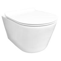 Rimless Wandcloset Wiesbaden Sity Met Toiletzitting Softclose En Quick Release Glans Wit - thumbnail