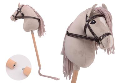 Holly Horse hobbypaard deluxe met stok - 80 cm - beige