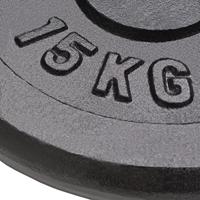Halterschijven 2 st 2x15 kg gietijzer - thumbnail