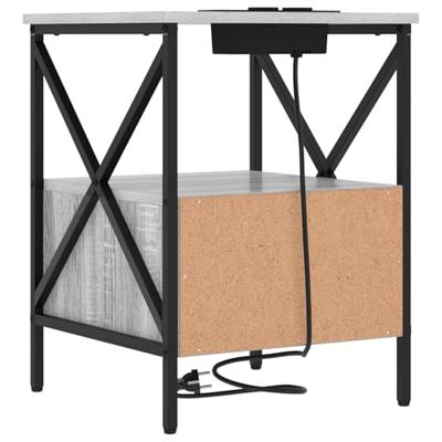 Nachtkastje Grijs sonoma 41,5 x 40,5 x 55 cm Bewerkt hout Nachtkastje Grijs sonoma 41,5 x 40,5 x 55 cm Bewerkt hout