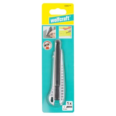 Wolfcraft Metalen afbreekmes | 9mm | Met zwart mes | Extra scherp | 1 stuk - 4305000 Wolfcraft Metalen afbreekmes | 9mm | Met zwart mes | Extra scherp | 1 stuk - 4305000