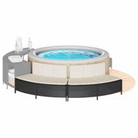 VidaXL Hottub-bankjes met kussens 2 st poly rattan zwart - thumbnail
