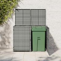 Containerberging dubbel 148x77x111 cm poly rattan antraciet - thumbnail