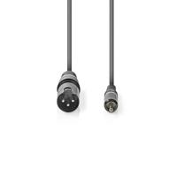 Nedis COTH15205GY15 Xlr-audiokabel Xlr 3-pins Male - Rca Male 1,5 M Grijs - thumbnail