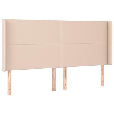 Hoofdbord LED 183x16x118/128 cm kunstleer cappuccinokleurig