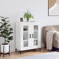 Dressoir 69,5x34x90 cm bewerkt hout hoogglans wit - thumbnail