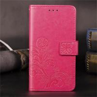 Lucky Clover ingedrukt bloemen patroon lederen case voor Huawei Honor 9X Pro met houder & kaartsleuven & portemonnee & hand strap (Rose) - thumbnail