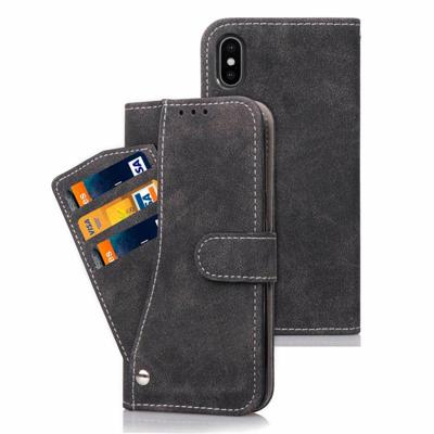 Frosted TPU horizontale Flip lederen hoes voor iPhone XS Max met houder & Card Slots & portemonnee & Photo Frame (zwart)