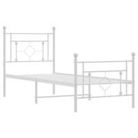 Bedframe met hoofd- en voeteneinde metaal wit 100x190 cm - thumbnail