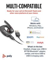 POLY VOYAGER 5200 UC Headset Draadloos oorhaak Kantoor/callcenter Bluetooth Zwart - thumbnail