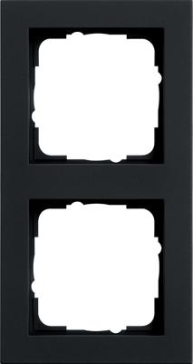 Zwart mat dubbel afdekraam Gira E2 021209