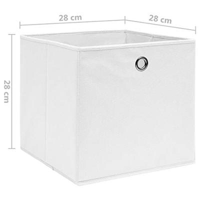 VidaXL Opbergboxen 4 st 28x28x28 cm nonwoven stof wit