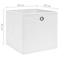 VidaXL Opbergboxen 4 st 28x28x28 cm nonwoven stof wit - thumbnail