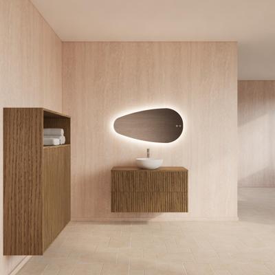 Badmeubelset Gliss Design Hybris Castle Brown 100 cm Met Waskom