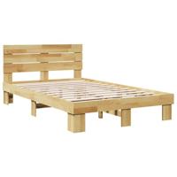 Bedframe hoofdeinde zonder matras 120x200 cm massief hout eiken - thumbnail