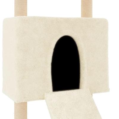 VidaXL Kattenmeubel met sisal krabpalen 153 cm crèmekleurig VidaXL Kattenmeubel met sisal krabpalen 153 cm crèmekleurig