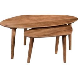 Sohome Organische Salontafel 'Yaden' Mangohout, Set van 2 stuks Sohome Organische Salontafel 'Yaden' Mangohout, Set van 2 stuks