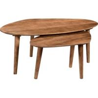Sohome Organische Salontafel 'Yaden' Mangohout, Set van 2 stuks - thumbnail