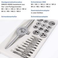 GSR 00708120 Schroefdraadsnijderset 31-delig HSS-G Metrisch M1 - M2.6 - thumbnail