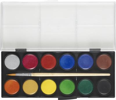 Waterverf Faber-Castell 12 kleuren met penseel Waterverf Faber-Castell 12 kleuren met penseel