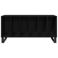 Platenkast met plank Zwart eiken 100 x 38 x 48 cm Bewerkt hout - thumbnail