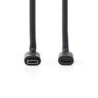 Nedis CCGL64010BK10 Usb-kabel Usb 3.2 Gen 1 Usb-c™ Male Usb-c™ Female 60 W 4k@60hz 5 Gbps Vernikkeld 1.00 M Rond Pvc Zwart Label - thumbnail