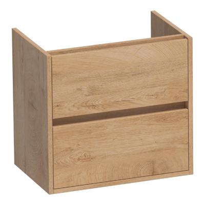 Brauer Adore - Onderkast Ondiep - 60 cm - met 2 Softclose Lades Greeploos en 1 Sifon Uitsparing - Forest Tan