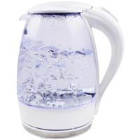 Waterkoker met LED-verlichting - 1.7L - 2200W - Wit Glazen Design - thumbnail
