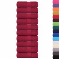 VidaXL Washandjes 10 stuks frogn bordeaux 30x30 cm 100% katoen - thumbnail