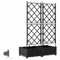 VidaXL Tuin bloempot 2 pcs zwart staal - thumbnail