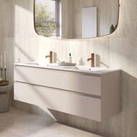 Ben Tendenza voorgemonteerd badmeubel incl. glans witte keramische wastafel 142,7x46x61,5cm zand - thumbnail