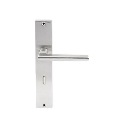 Hardbrass Deurkruk Athene op rechthoekig langschild sleutelgat 72mm - RVS Hardbrass Deurkruk Athene op rechthoekig langschild sleutelgat 72mm - RVS