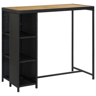 Bartafel met opbergrek 120x60x110 cm poly rattan zwart Bartafel met opbergrek 120x60x110 cm poly rattan zwart