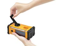 Sangean MMR-88 Outdoorradio VHF (FM), Middengolf Noodradio Acculaadfunctie, Zaklamp, Oplaadbaar, Handslinger, Zonnepaneel Zwart, Geel - thumbnail