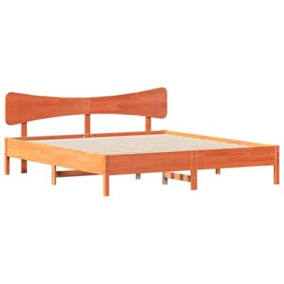 Bedframe zonder matras massief grenenhout wasbruin 160x200 cm