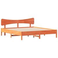 Bedframe zonder matras massief grenenhout wasbruin 180x200 cm - thumbnail