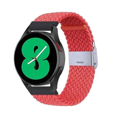By Qubix - Braided nylon bandje - Lichtrood - Compatible met Xiaomi Mi Watch/Compatible met Xiaomi Watch 2 / Compatible met Xiaomi Watch S1 / S2 / S3 / S4 - Compatible Xiaomi bandje