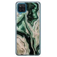 Samsung Galaxy A12 siliconen hoesje - Green waves - thumbnail