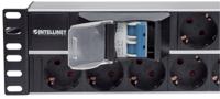 Intellinet 714051 19 inch Stekkerdoos voor patchkast 2 HE Geaarde contactdoos Zwart - thumbnail