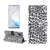 Luipaard patroon horizontale Flip lederen draagtas met houder & kaartsleuven voor Galaxy Note 10 + (wit) - thumbnail