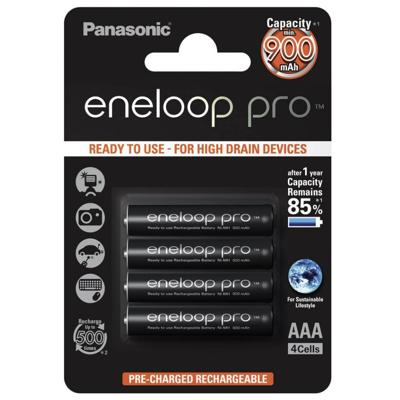4 x AAA Panasonic Eneloop Pro batterijen - 930mAh