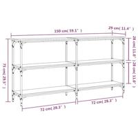 Wandtafel 150x29x75 cm bewerkt hout gerookt eikenkleurig - thumbnail
